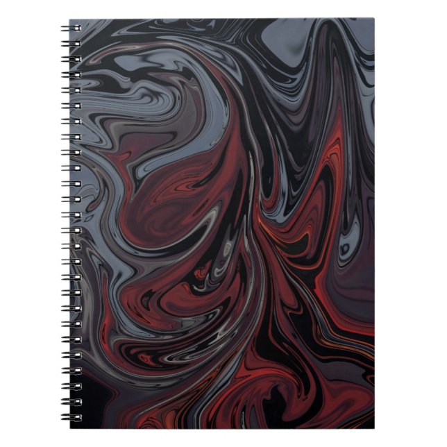 Carnet Tableau abstrait gris et rouge (Devant)