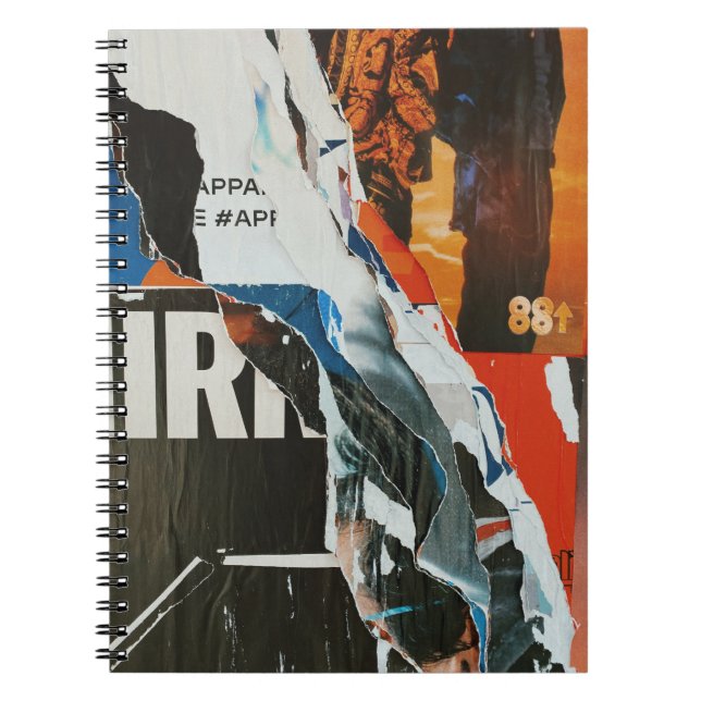Carnet Tableau abstrait noir blanc et orange (Devant)