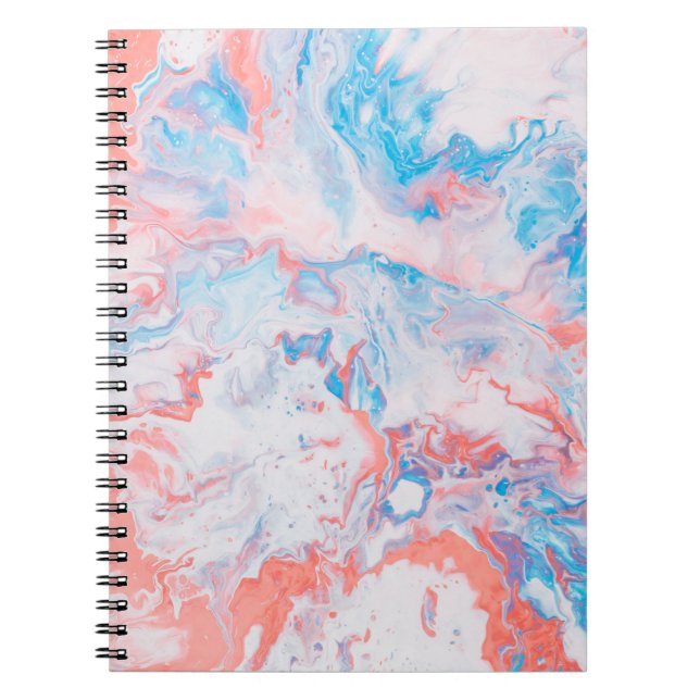 Carnet Tableau abstrait rouge, bleu et blanc (Devant)
