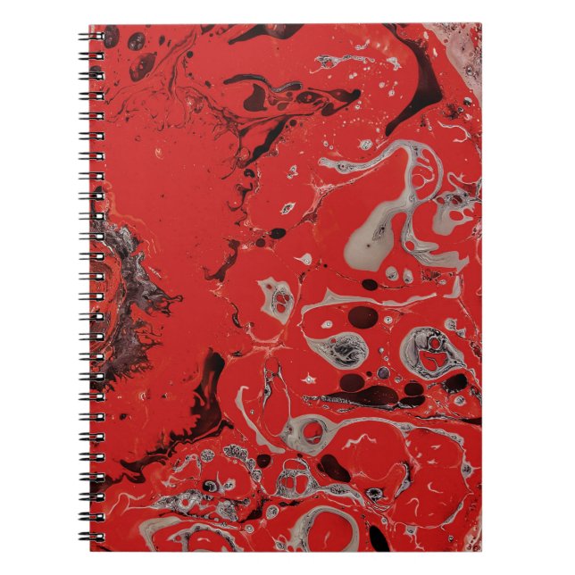 Carnet Tableau abstrait rouge et gris (Devant)