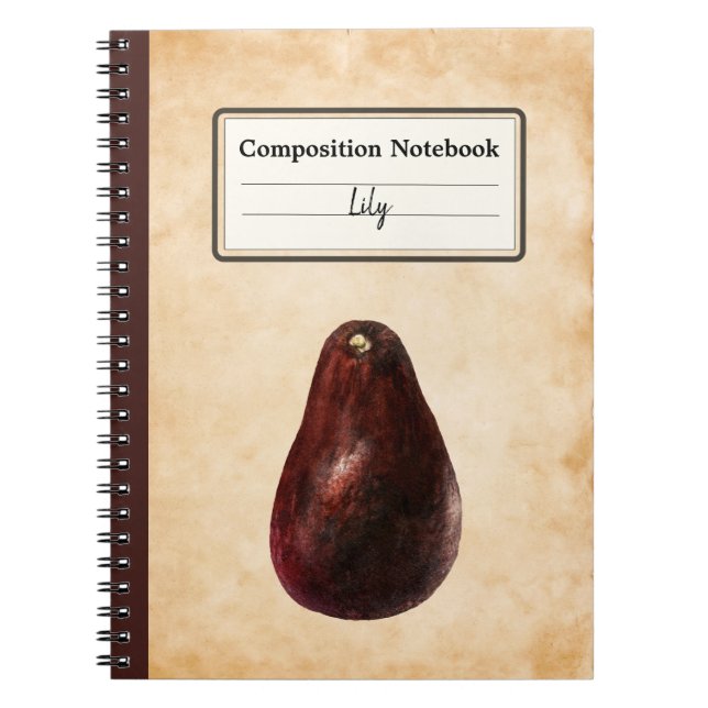 Carnet Tableau Avocado vintage Comp personnalisé (Devant)