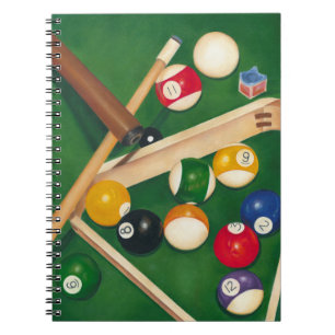 Carnet Tableau de billards réaliste avec les boules et la