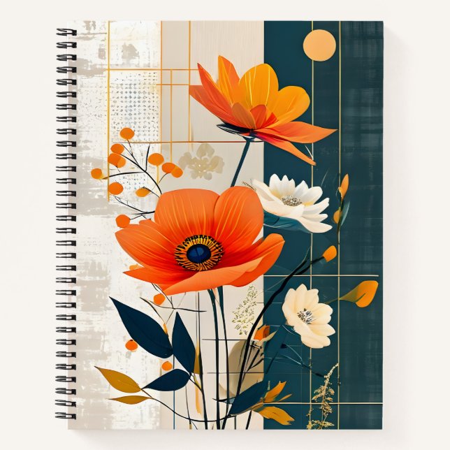 Carnet Tableau de fleurs sur support mixte (Devant)