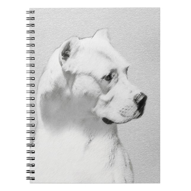 Carnet Tableau Dogo Argentino - Art Chien original (Devant)