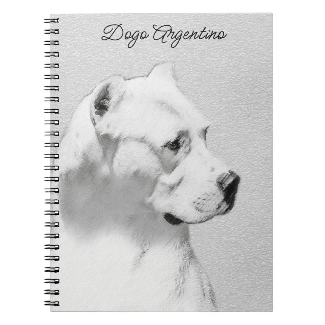 Carnet Tableau Dogo Argentino - Art Chien original (Devant)