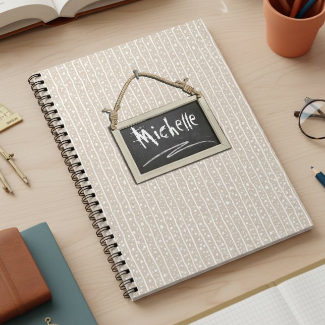 Carnet Tableau Noir Suspendu Beige ID397 (Créateur téléchargé)