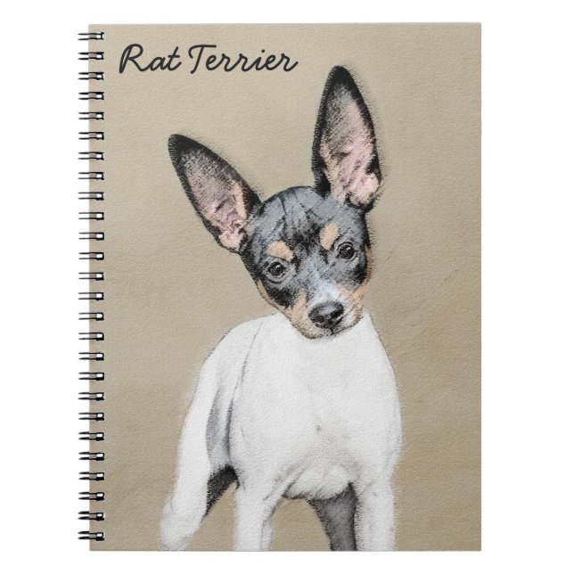 Carnet Tableau Rat Terrier - Cute Original Chien Art (Devant)