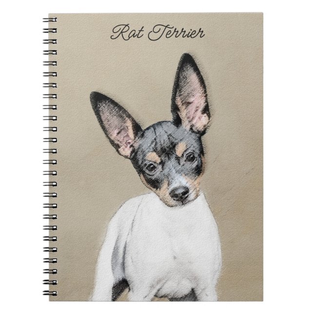 Carnet Tableau Rat Terrier - Cute Original Chien Art (Devant)
