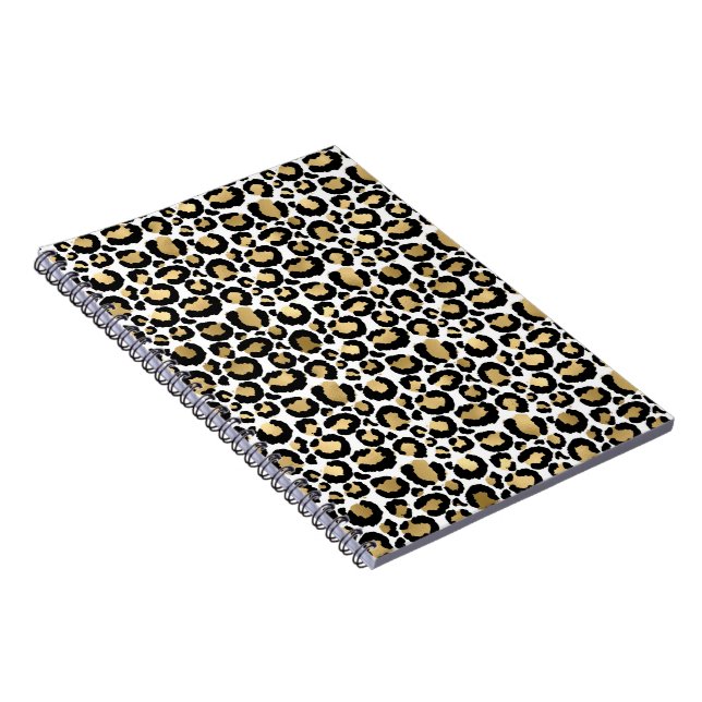 Carnet Taches de léopard monochromes élégantes et glamour (Côté Droit)