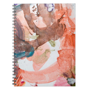 Carnet Taches d'encre sur papier blanc abstrait, acryliqu