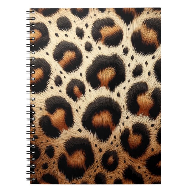 Carnet Taches d'Impression Animale Fourrure Léopard Beige (Devant)