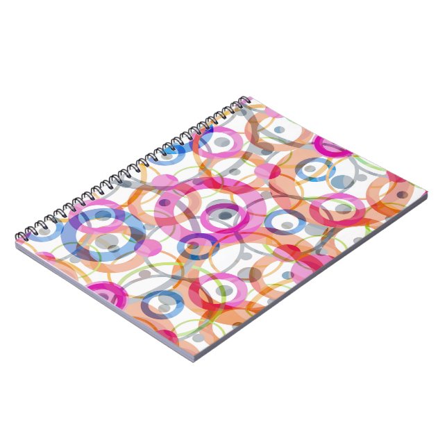 Carnet Taches multicolores, cercles sur fond blanc (Côté gauche)