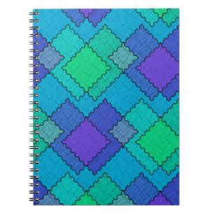 Carnet Taches texturées traits multicolores