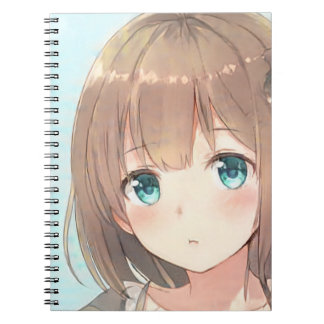 Carnet Tad brun cheveux fille vert émeraude yeux anime ma