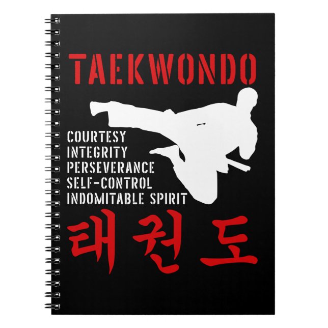 Carnet Taekwondo Tenets Martial Arts (Devant)