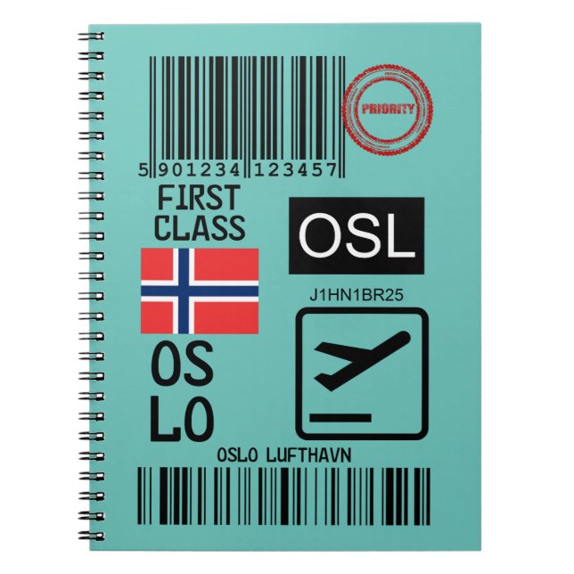 Carnet Tag voyage aéroport d'Oslo (Devant)