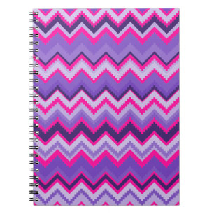 Carnet Tags Chevron Zig Tribal Rose violet gras