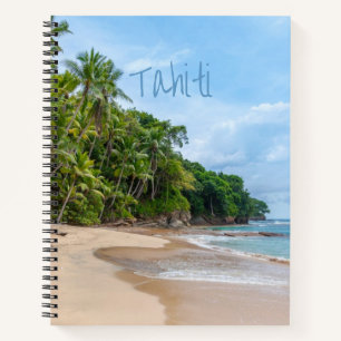 Carnet Tahiti Sand Beach Ciel bleu Palmiers