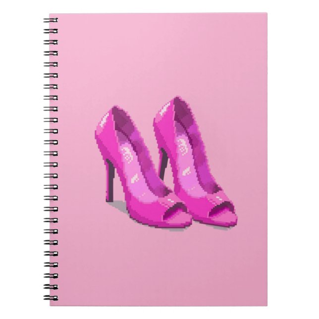 Carnet Talons Hauts Roses Style Pixel Art 64 Bits (Devant)
