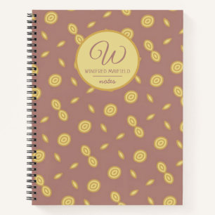Carnet Tan et Taupe Whimsical Circles personnalisé