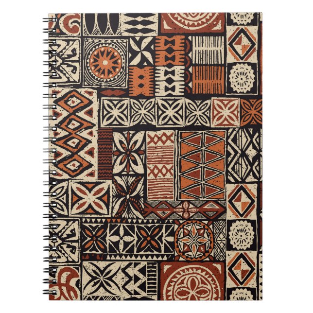 Carnet Tapa hawaïen : Patchwork tribal (Devant)