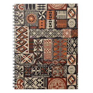 Carnet Tapa tissu tribal de style hawaïen abstrait patchw
