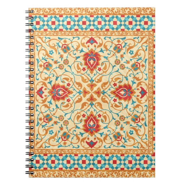 Carnet Tapis oriental, motif ornemental ornemental, stylé (Devant)