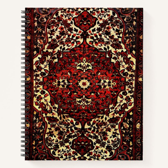 Carnet Tapis persan look rouge foncé (Devant)