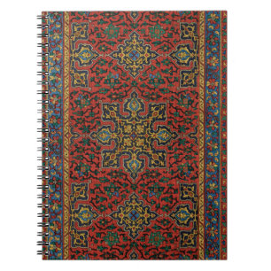 Carnet Tapis persan rouge bleu classique