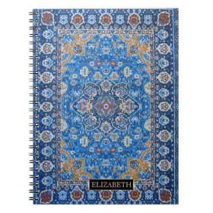 Carnet Tapis persan turc bleu oriental antique