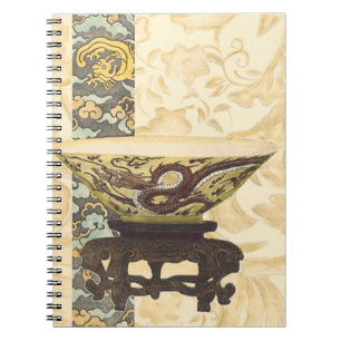 Carnet Tapisserie asiatique avec bol et design dragon
