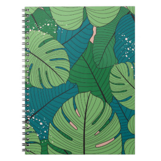Carnet Tapisserie de feuilles tropicales : verdure Vintag