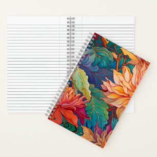 Carnet Tapisserie florale Dahlia colorée