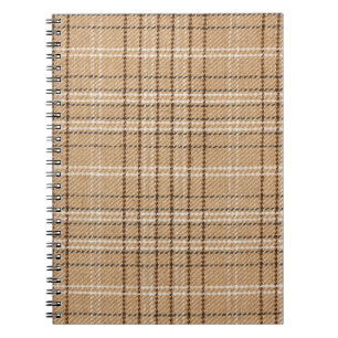 Carnet Tartan Beige : Tissu Plaid Classique.