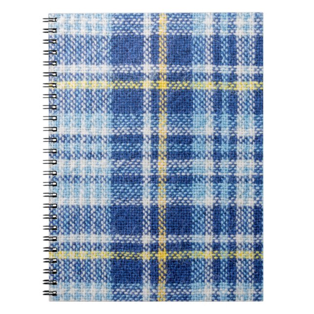 Carnet Tartan bleu et jaune ou arrière - plan plaid pour  (Devant)