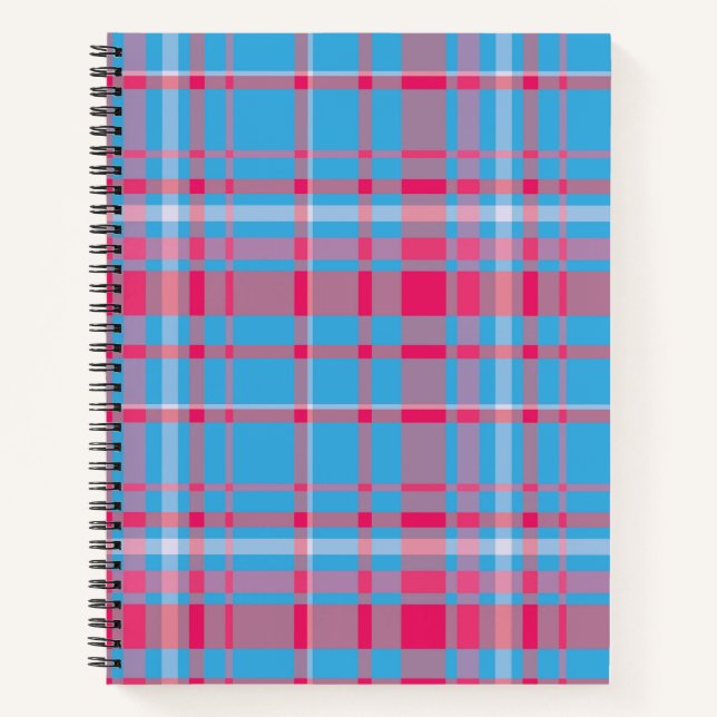 Carnet Tartan bleu et rouge (Devant)
