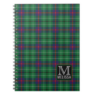 Carnet Tartan Clan Duncan Plaid Motif Nom du monogramme