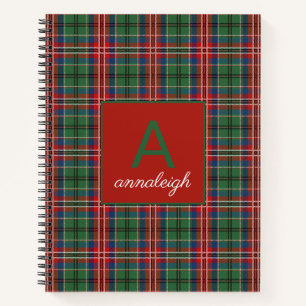 Carnet Tartan Clan MacCulloch Monogramme Initiale Vichy