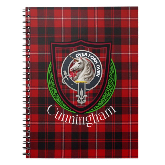 Carnet Tartan et blason du clan écossais Cunningham (Devant)
