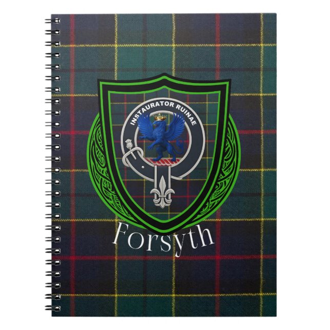 Carnet Tartan et blason du clan écossais Forsyth (Devant)