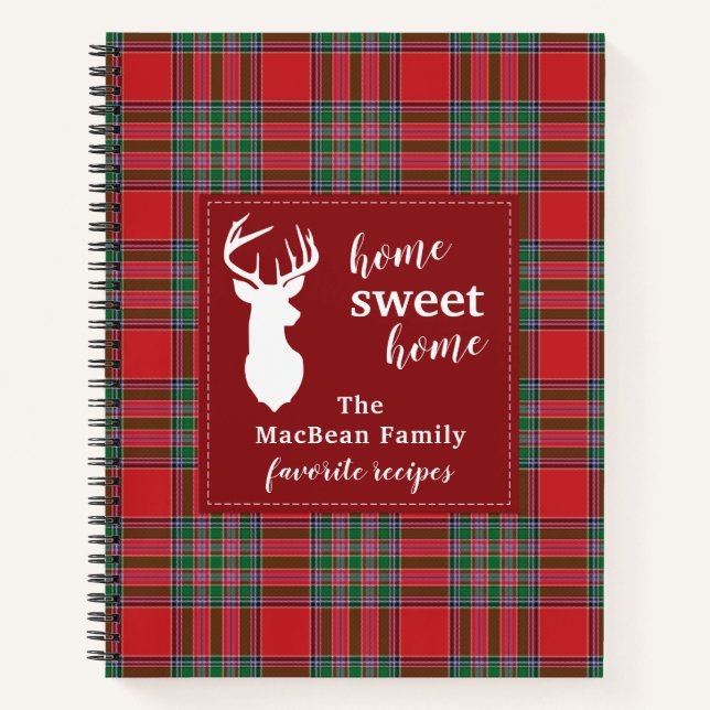 Carnet Tartan MacBean Plaid Recettes famille de vacances (Devant)