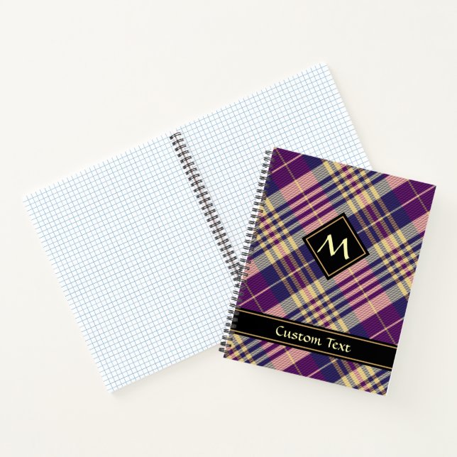 Carnet Tartan mauve, or et bleu (Intérieur)