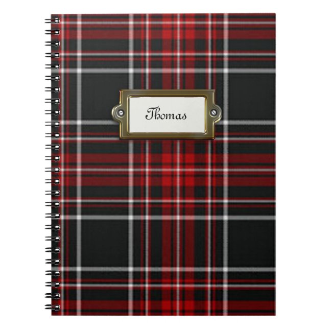 Carnet tartan noir, rouge et blanc (Devant)