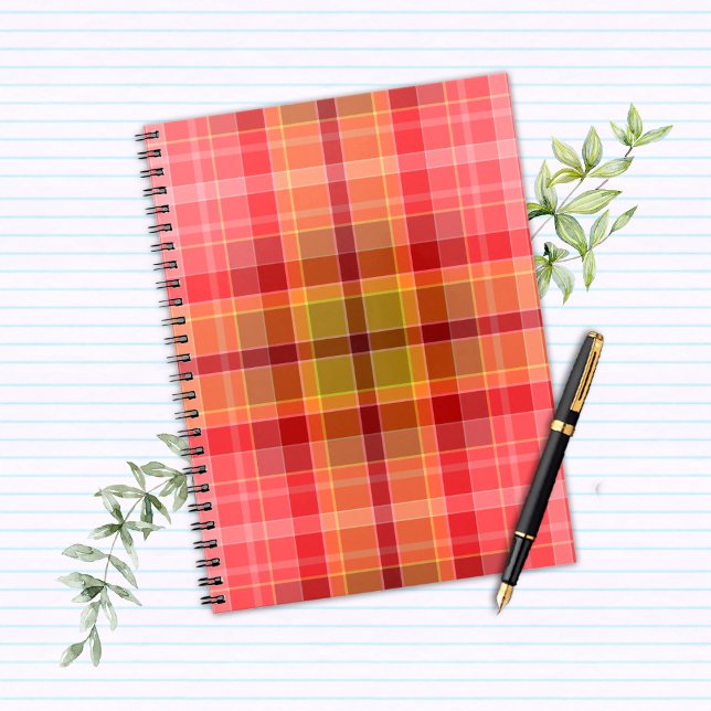 Carnet Tartan Orange Rose (orange_pink_tartan_notebook)