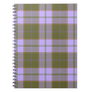 Carnet Tartan vert et violet Plaid écossais sans fil Pa