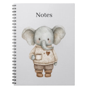 Carnet Tasse à café éléphant