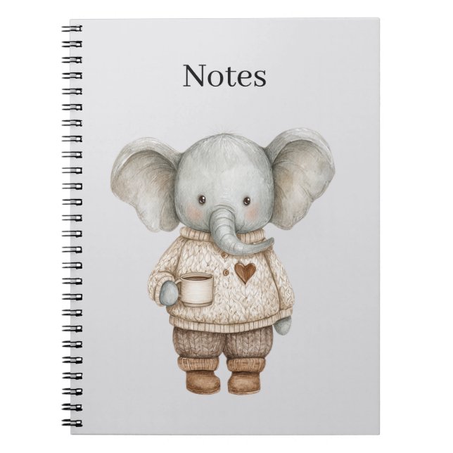 Carnet Tasse à café éléphant (Devant)