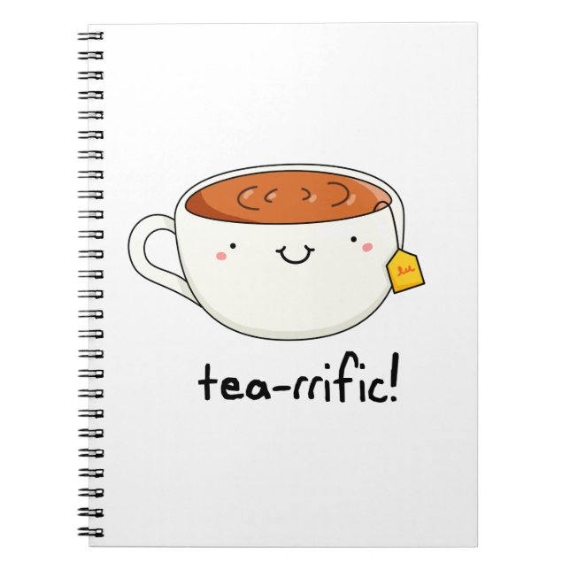 Carnet Tasse de thé drôle Té-arifique Jeu de mots  (Devant)
