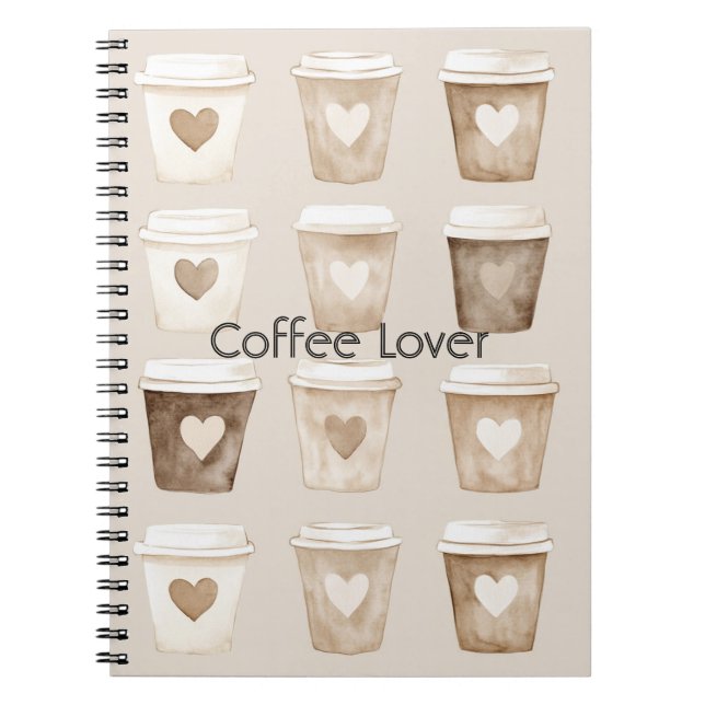 Carnet Tasses cœur café crème (Devant)