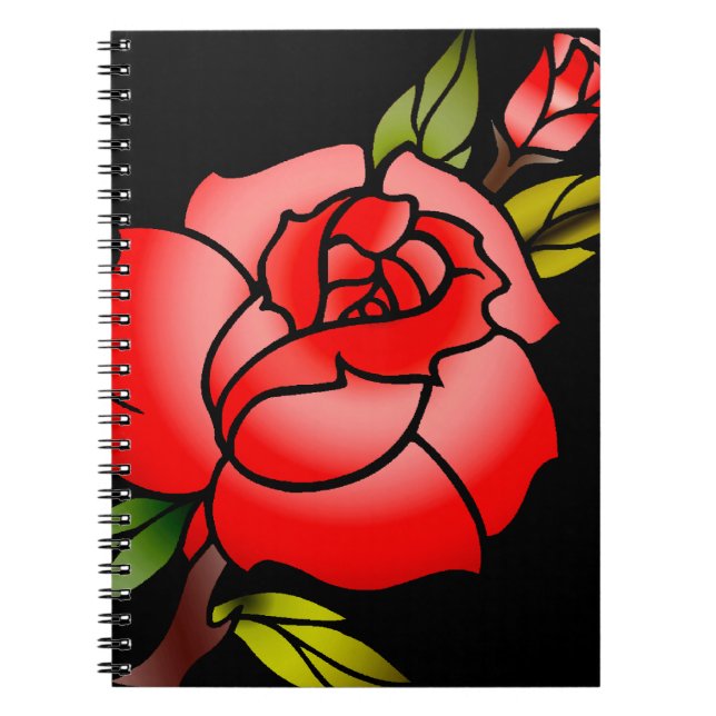 Carnet tatouage de rose de cru (Devant)